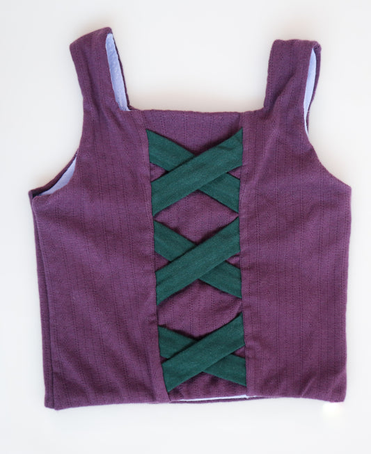 Violet Bodice in Deep Purple Pointelle