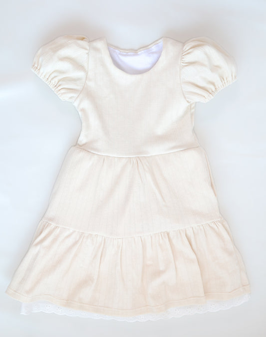 Lotta Dress in Cream Pointelle